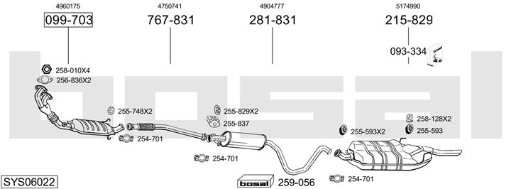 Bosal SYS06022 Exhaust system SYS06022