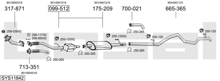 Bosal SYS11842 Exhaust system SYS11842