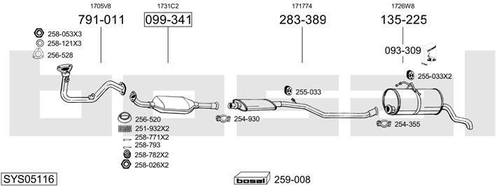 Bosal SYS05116 Exhaust system SYS05116