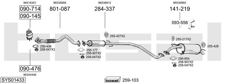 Bosal SYS01433 Exhaust system SYS01433