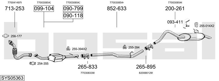 Bosal SYS05363 Exhaust system SYS05363