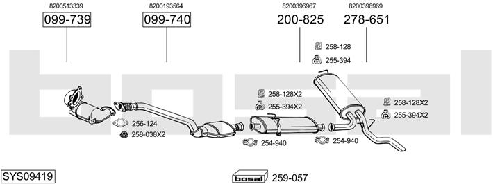 Bosal SYS09419 Exhaust system SYS09419