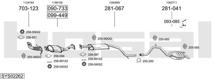 Bosal SYS02262 Exhaust system SYS02262