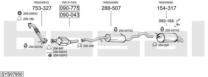 Bosal SYS07950 Exhaust system SYS07950