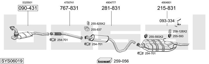 Bosal SYS06019 Exhaust system SYS06019