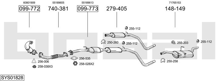 Bosal SYS01828 Exhaust system SYS01828