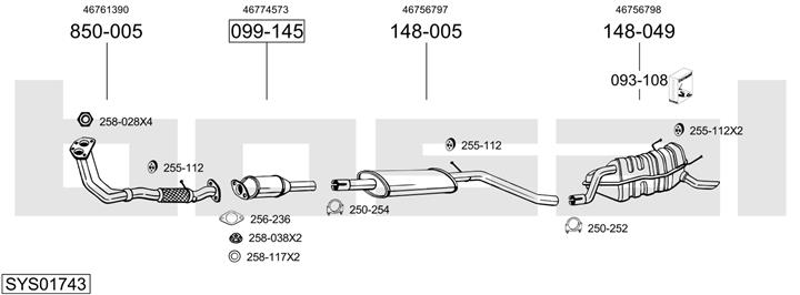 Bosal SYS01743 Exhaust system SYS01743