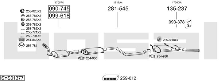 Bosal SYS01377 Exhaust system SYS01377
