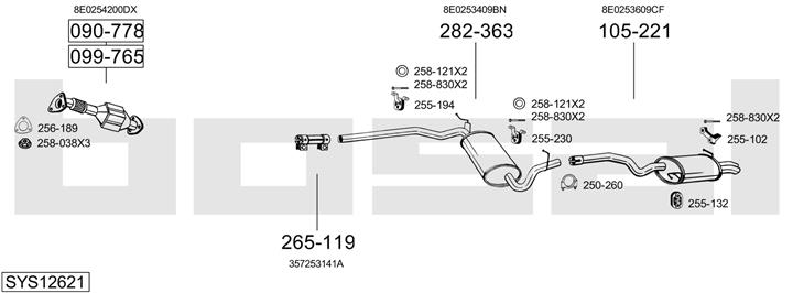 Bosal SYS12621 Exhaust system SYS12621