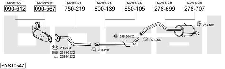 Bosal SYS10547 Exhaust system SYS10547