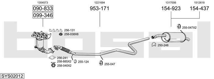 Bosal SYS02012 Exhaust system SYS02012