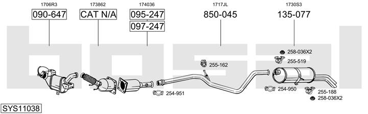 Bosal SYS11038 Exhaust system SYS11038