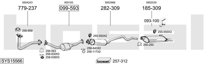 Bosal SYS15566 Exhaust system SYS15566