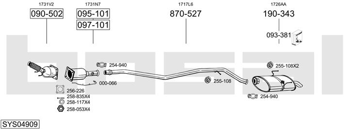 Bosal SYS04909 Exhaust system SYS04909