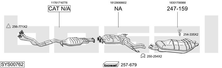 Bosal SYS00762 Exhaust system SYS00762