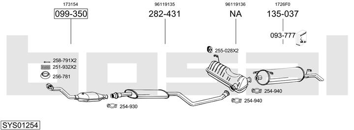 Bosal SYS01254 Exhaust system SYS01254