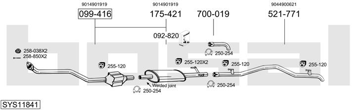 Bosal SYS11841 Exhaust system SYS11841