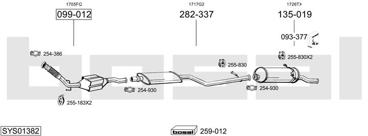 Bosal SYS01382 Exhaust system SYS01382