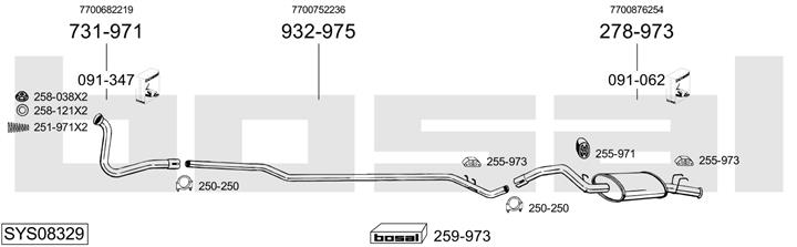 Bosal SYS08329 Exhaust system SYS08329