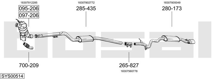 Bosal SYS00514 Exhaust system SYS00514
