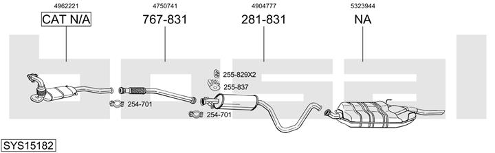 Bosal SYS15182 Exhaust system SYS15182