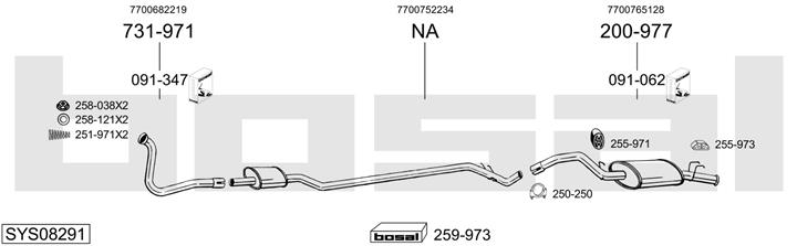 Bosal SYS08291 Exhaust system SYS08291