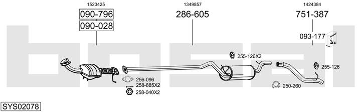 Bosal SYS02078 Exhaust system SYS02078