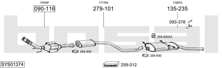 Bosal SYS01374 Exhaust system SYS01374