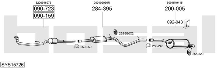 Bosal SYS15726 Exhaust system SYS15726