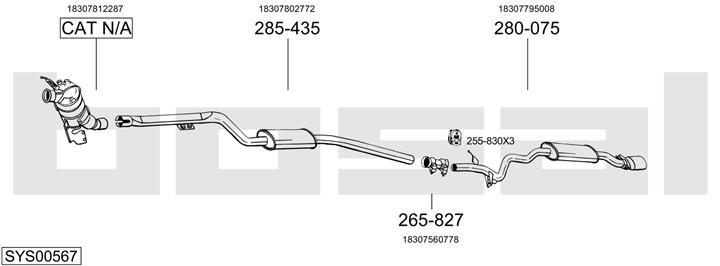 Bosal SYS00567 Exhaust system SYS00567