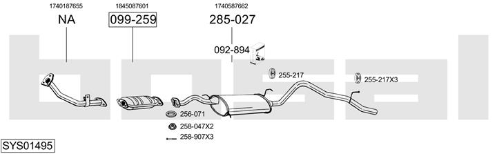 Bosal SYS01495 Exhaust system SYS01495