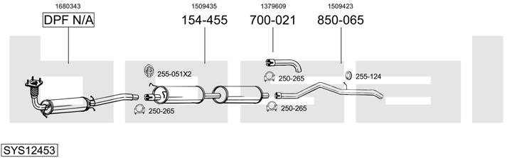 Bosal SYS12453 Exhaust system SYS12453