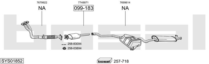 Bosal SYS01852 Exhaust system SYS01852