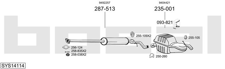 Bosal SYS14114 Exhaust system SYS14114