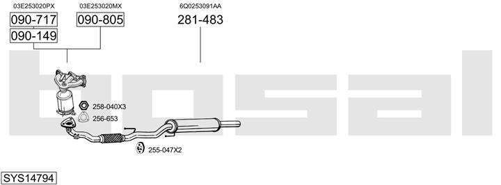 Bosal SYS14794 Exhaust system SYS14794