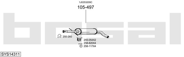 Bosal SYS14311 Exhaust system SYS14311