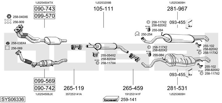 Bosal SYS06336 Exhaust system SYS06336