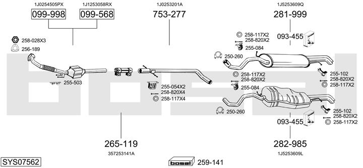 Bosal SYS07562 Exhaust system SYS07562