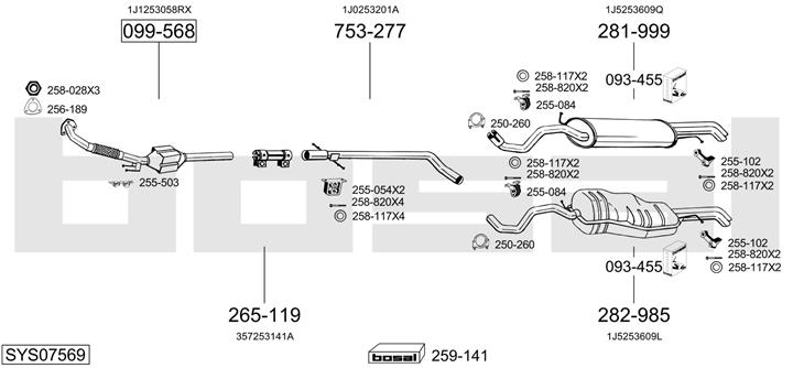 Bosal SYS07569 Exhaust system SYS07569