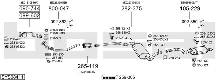 Bosal SYS08411 Exhaust system SYS08411