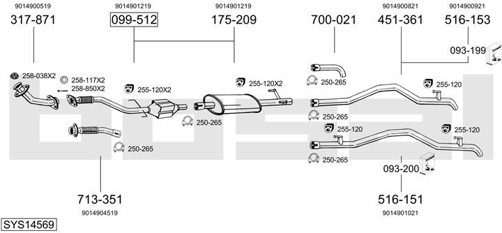 Bosal SYS14569 Exhaust system SYS14569