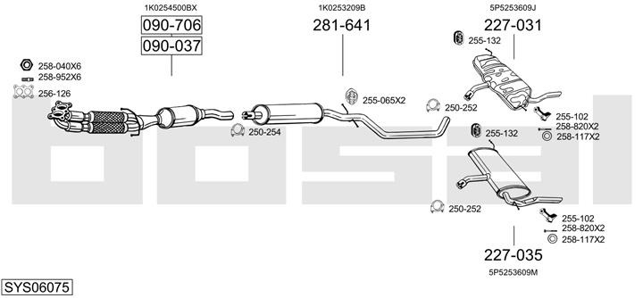 Bosal SYS06075 Exhaust system SYS06075