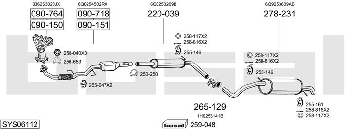 Bosal SYS06112 Exhaust system SYS06112