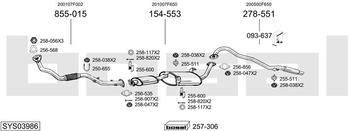 Bosal SYS03986 Exhaust system SYS03986
