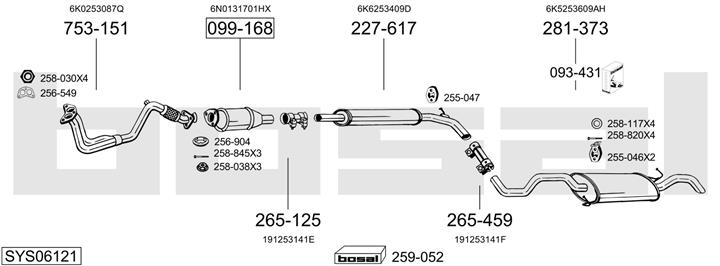 Bosal SYS06121 Exhaust system SYS06121