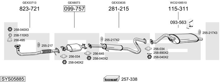 Bosal SYS05885 Exhaust system SYS05885