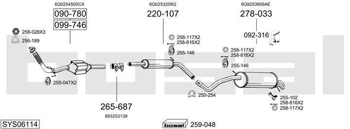 Bosal SYS06114 Exhaust system SYS06114