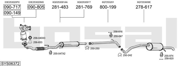Bosal SYS06372 Exhaust system SYS06372