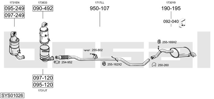 Bosal SYS01026 Exhaust system SYS01026