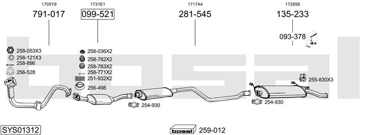 Bosal SYS01312 Exhaust system SYS01312